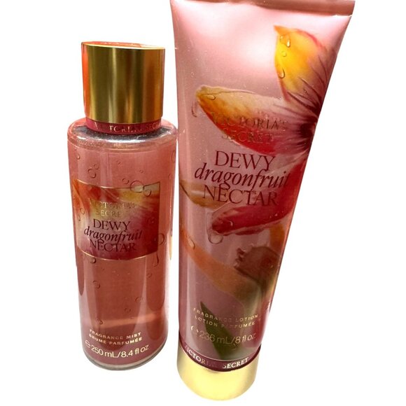 Victorias Secret Dewy Dragon Fruit Nectar 2 Piece Fragrance Mist & Lotion Set NE - Picture 1 of 2